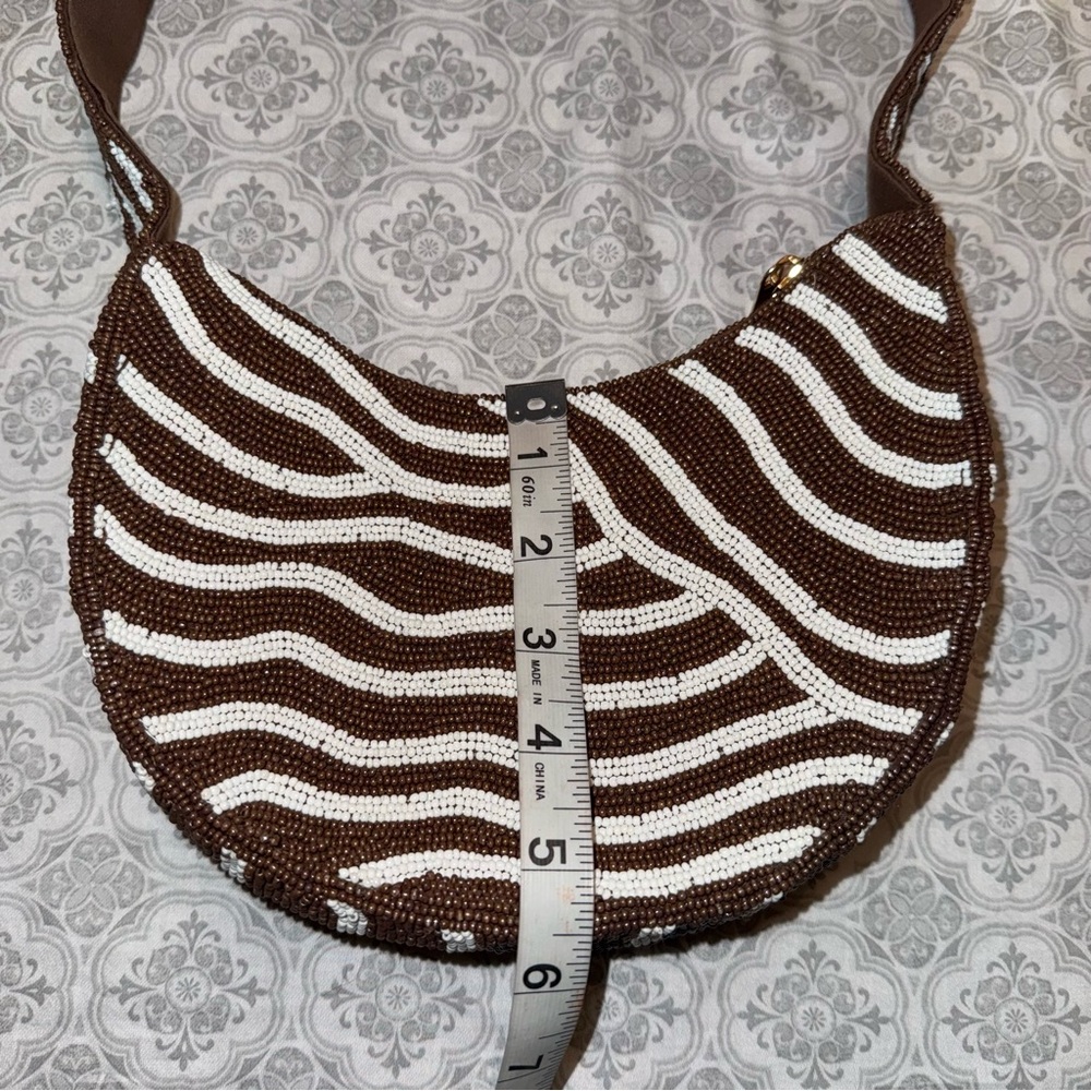 Anthropologie Crescent Beaded Shotkder Bag - Picture 11 of 14